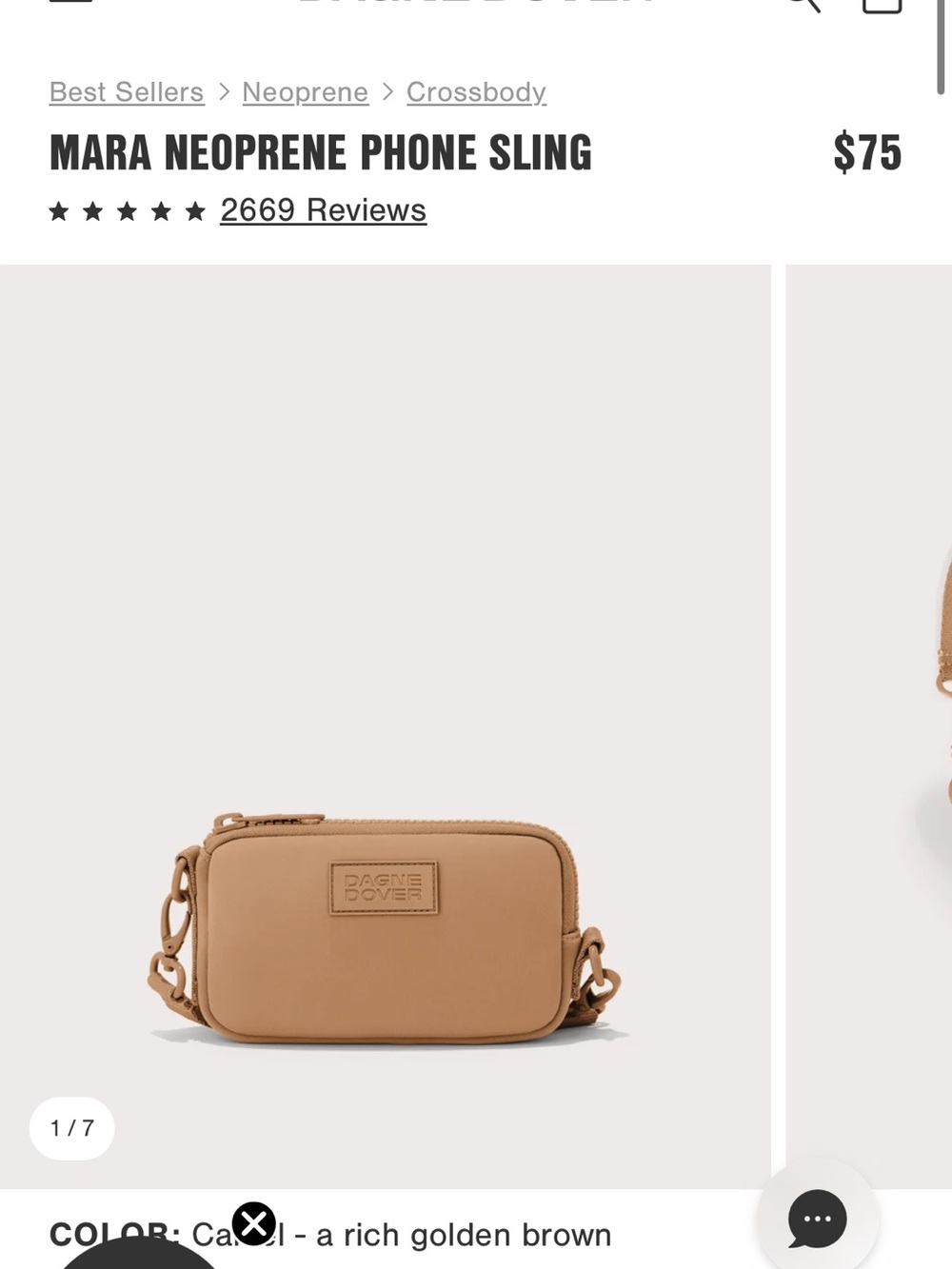 Camel Dagne Dover Mara Phone Sling Crossbody Bag